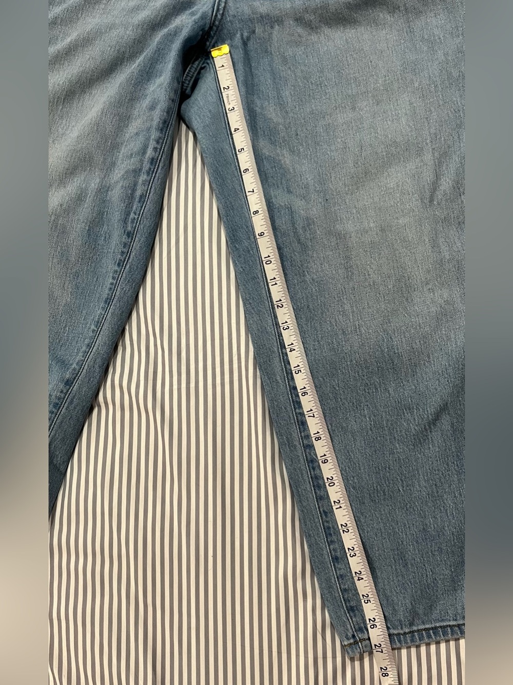 High Rise Boyfriend Denim Jeans - Faded Light Blue Wash - 16W - Picture 6 of 11